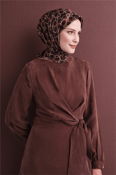 Armine İpek Eşarp 2027 Kış - 9638-03 Acı Kahve Twill