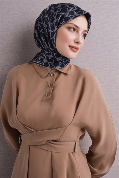 Armine İpek Eşarp 2027 Kış - 9638-03 Lacivert Twill