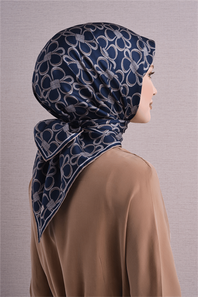 Armine İpek Eşarp 2027 Kış - 9638-03 Lacivert Twill