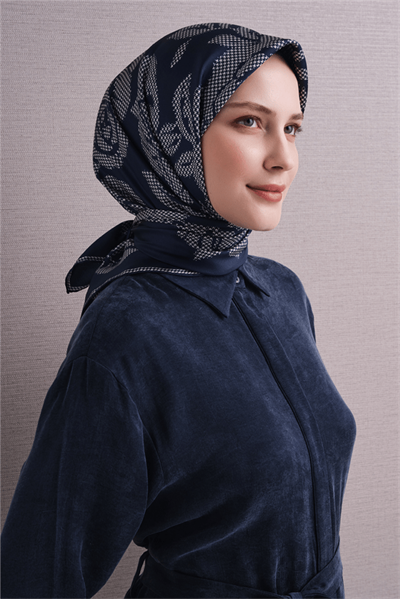 Armine İpek Eşarp 2027 Kış - 9645-51 Lacivert Twill