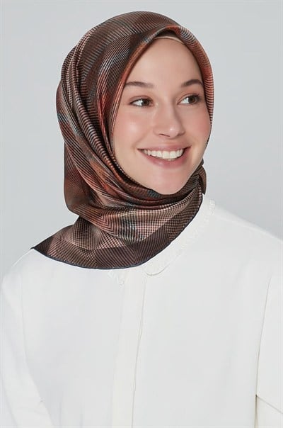 Armine İpek Eşarp Nostalji - 8210-03 Kahve Twill