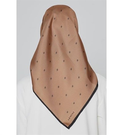 Armine İpek Eşarp Nostalji - 8259-89 Kahve Twill