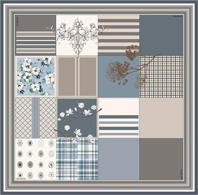 Armine İpek Eşarp Nostalji - 8303-02 İndigo Twill