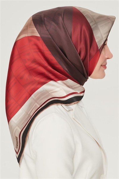 Armine İpek Eşarp Nostalji - 8516-30 Koyu Bordo Twill
