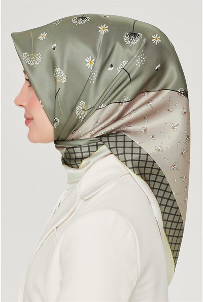 Armine İpek Eşarp Nostalji - 8517-36 Yeşil Twill