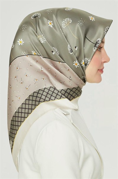 Armine İpek Eşarp Nostalji - 8517-36 Yeşil Twill