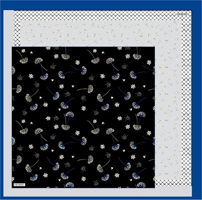 Armine İpek Eşarp Nostalji - 8517-83 Saks Mavi Twill