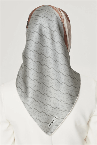 Armine İpek Eşarp Nostalji - 8519-35 Açık Gri Twill