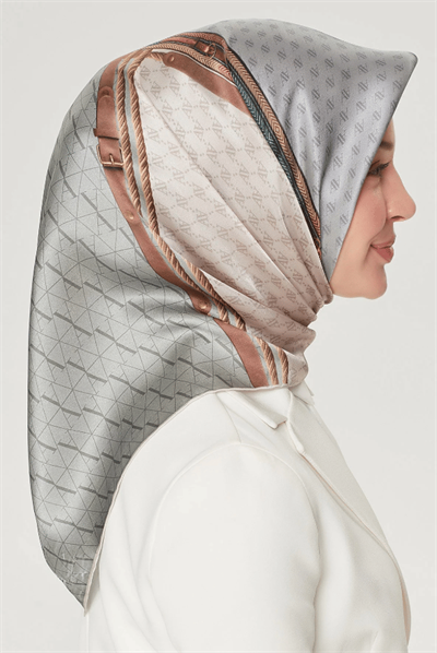 Armine İpek Eşarp Nostalji - 8519-35 Açık Gri Twill