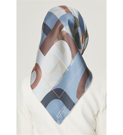 Armine İpek Eşarp Nostalji - 8526-37 Açık Mavi Twill