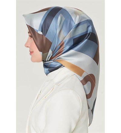 Armine İpek Eşarp Nostalji - 8526-37 Açık Mavi Twill