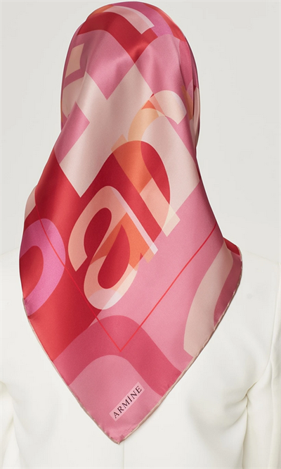 Armine İpek Eşarp Nostalji - 8526-84 Pembe Twill