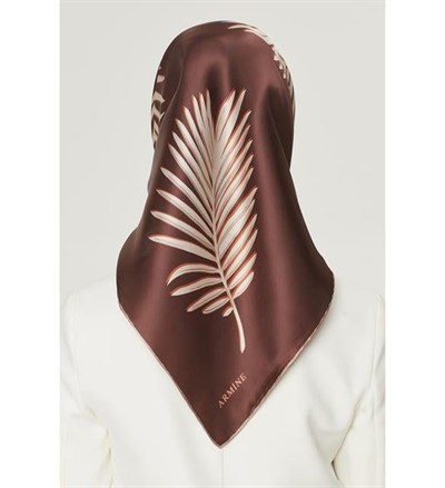 Armine İpek Eşarp Nostalji - 8548-84 Acı Kahve Twill