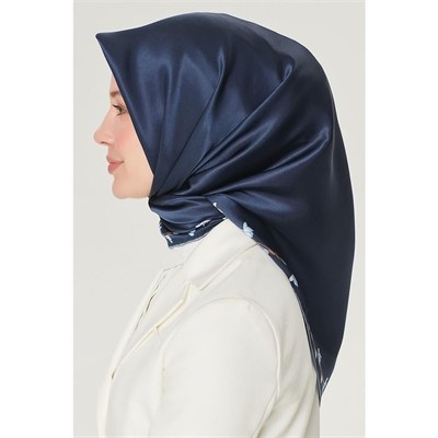 Armine İpek Eşarp Nostalji - 8553-80 Lacivert Sura
