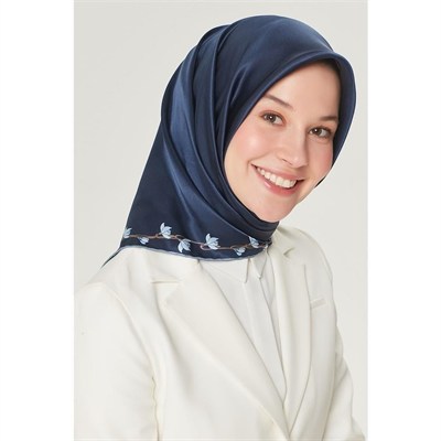 Armine İpek Eşarp Nostalji - 8553-80 Lacivert Sura