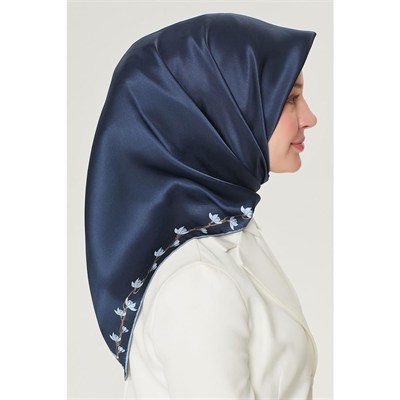 Armine İpek Eşarp Nostalji - 8553-80 Lacivert Sura