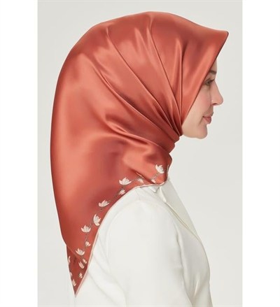Armine İpek Eşarp Nostalji - 8553-84 Kiremit Twill
