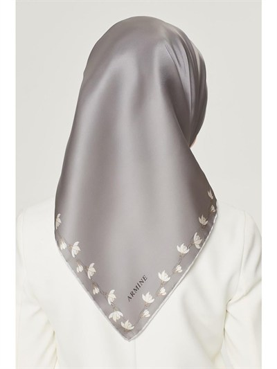 Armine İpek Eşarp Nostalji - 8553-89 Gri Twill