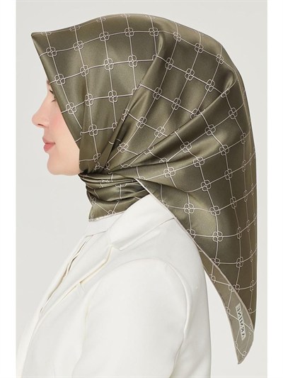 Armine İpek Eşarp Nostalji - 8555-07 Haki Twill
