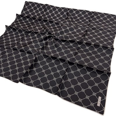 Armine İpek Eşarp Nostalji - 8555-14 Siyah Beyaz Twill