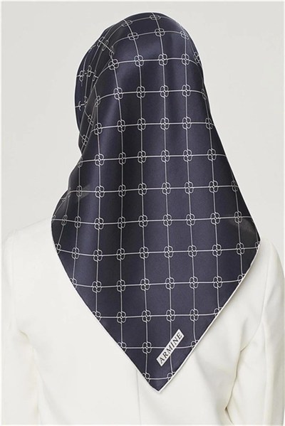 Armine İpek Eşarp Nostalji - 8555-15 Lacivert Twill
