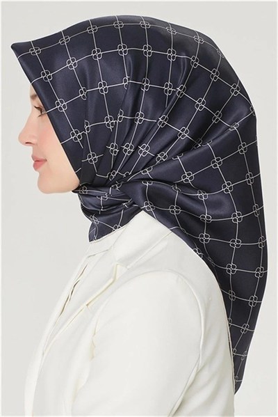 Armine İpek Eşarp Nostalji - 8555-15 Lacivert Twill