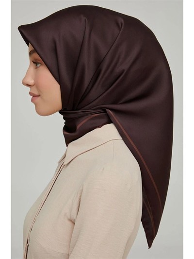 Armine İpek Eşarp Nostalji - 8668-13 Kızıl Kahve Twill
