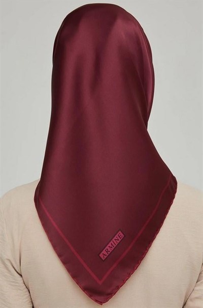 Armine İpek Eşarp Nostalji - 8668-14 Bordo Twill