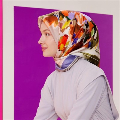 Armine İpek Eşarp Nostalji - 8713-32 Lila Sura