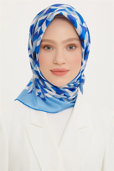 Armine İpek Eşarp Nostalji - 8720-52 Mavi Twill