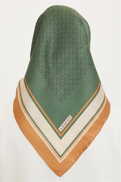 Armine İpek Eşarp Nostalji - 8724-13 Yeşil Twill