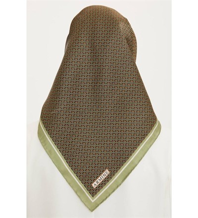 Armine İpek Eşarp Nostalji - 8733-10 Yağ Yeşili Twill
