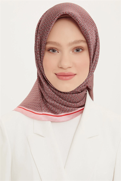 Armine İpek Eşarp Nostalji - 8733-31 Pudra Kırmızı Twill