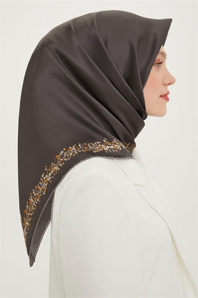 Armine İpek Eşarp Nostalji - 8765-09 Füme Twill