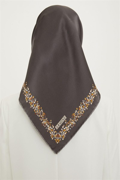 Armine İpek Eşarp Nostalji - 8765-09 Füme Twill