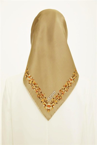 Armine İpek Eşarp Nostalji - 8765-12 Gold Twill