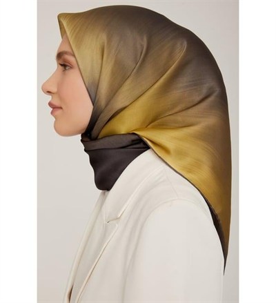 Armine İpek Eşarp Nostalji - 8821-54 Siyah Sarı Sura