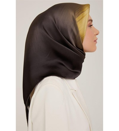 Armine İpek Eşarp Nostalji - 8821-54 Siyah Sarı Sura