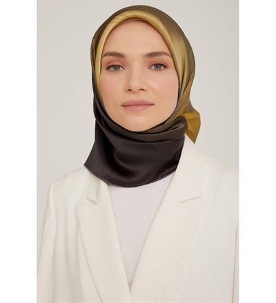 Armine İpek Eşarp Nostalji - 8821-54 Siyah Sarı Sura