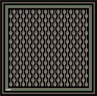 Armine İpek Eşarp Nostalji - 8822-35 Siyah Yeşil Twill