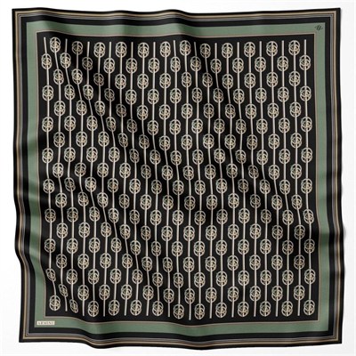 Armine İpek Eşarp Nostalji - 8822-35 Siyah Yeşil Twill