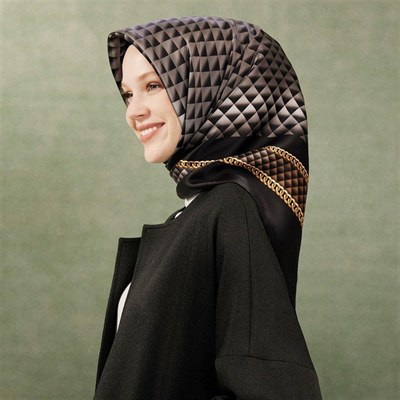 Armine İpek Eşarp Nostalji - 8834-32 Siyah Twill