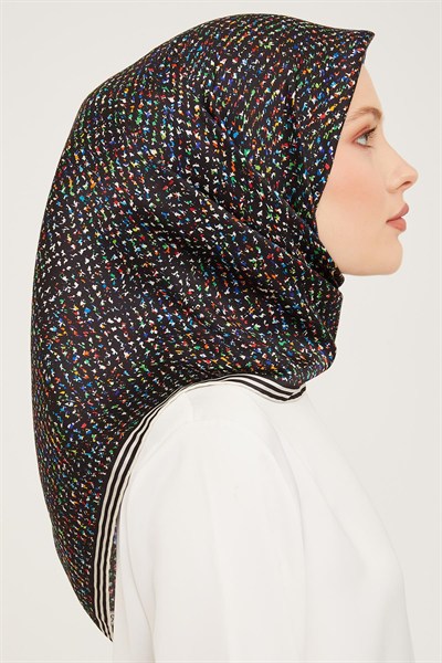 Armine İpek Eşarp Nostalji - 9013-09 Siyah Twill
