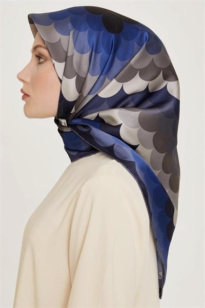 Armine İpek Eşarp Nostalji - 9212-82 Kot Mavi Twill