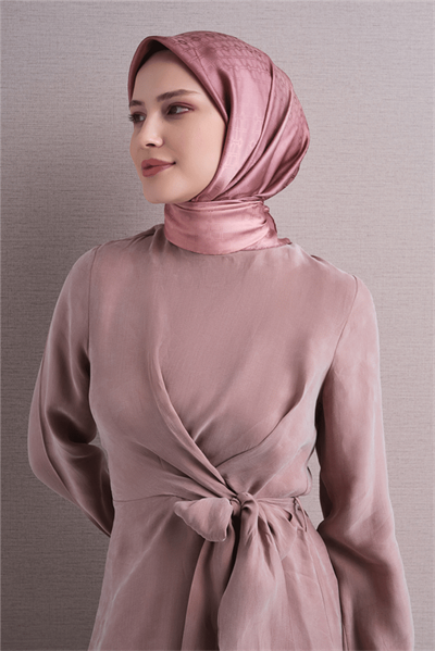 Armine Jakarlı İpek Eşarp 2027 Kış - 9647-57 Pembe