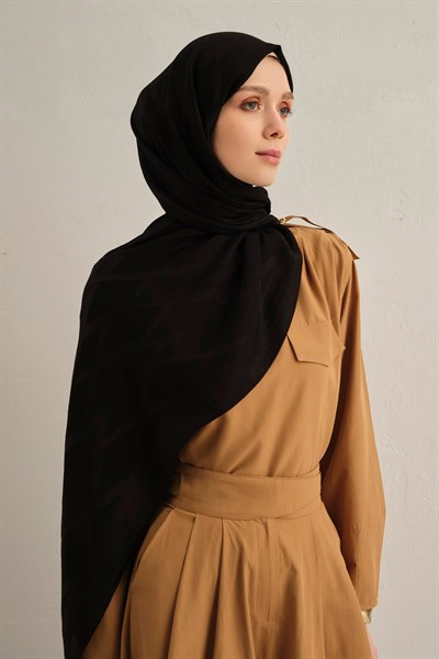 Armine Lyocell Şal - 1 - Siyah 01