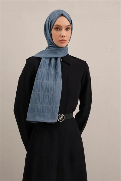 Armine Lyocell Şal - 3 - Kot Mavi 26