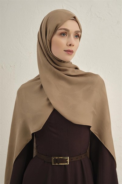 Armine Lyocell Viscon Şal - Dalga Desenli 1 - Kahve 11