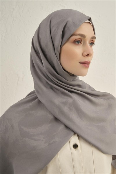 Armine Lyocell Viscon Şal - Dalga Desenli 1 - Gri 19