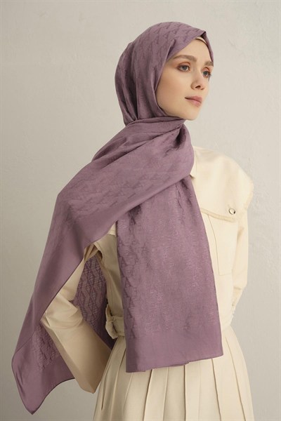 Armine Pamora Şal - Monogram Desenli 3 - Lila 42